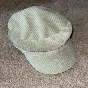 Free People sage green courdoroy hat